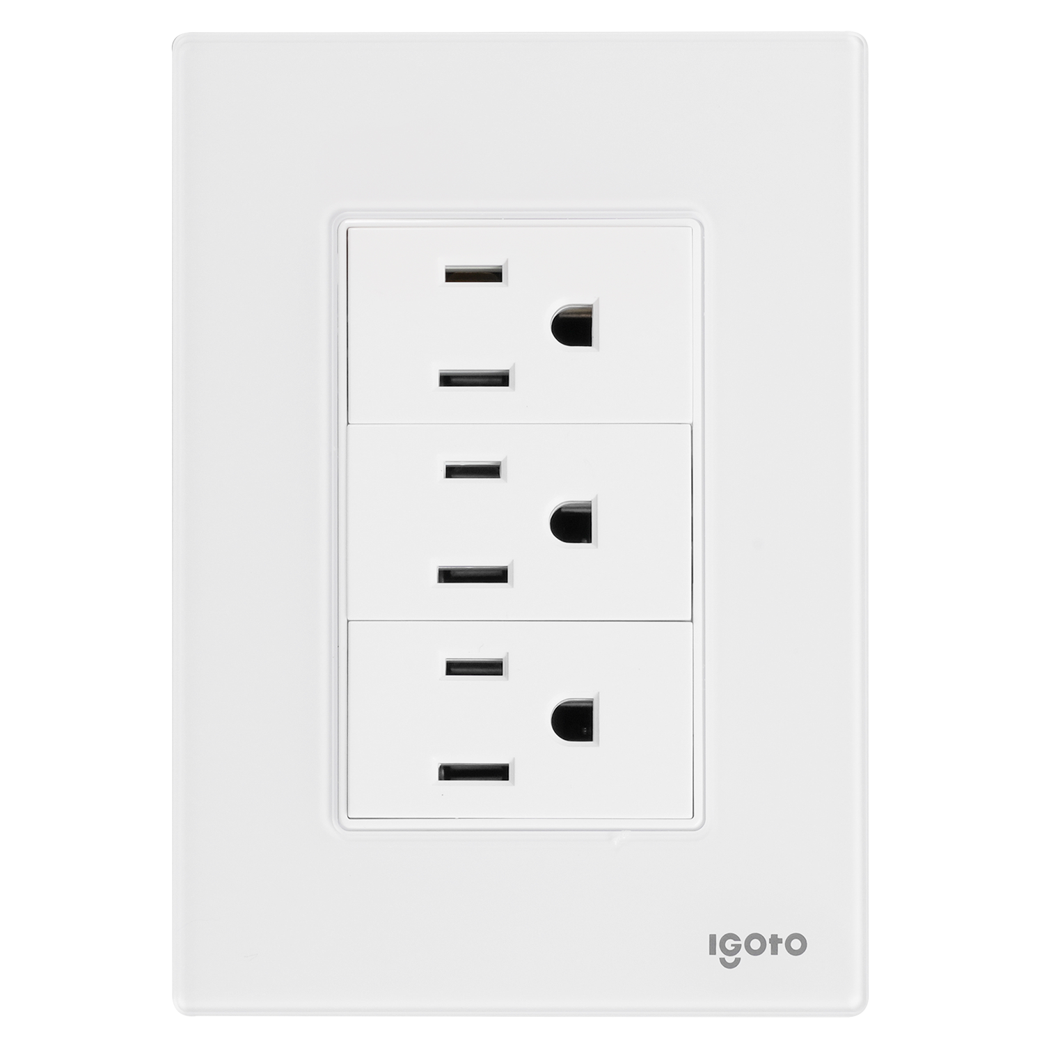 10 Placas armada cristal con 3 contactos sencillos de 1 módulo color blanco