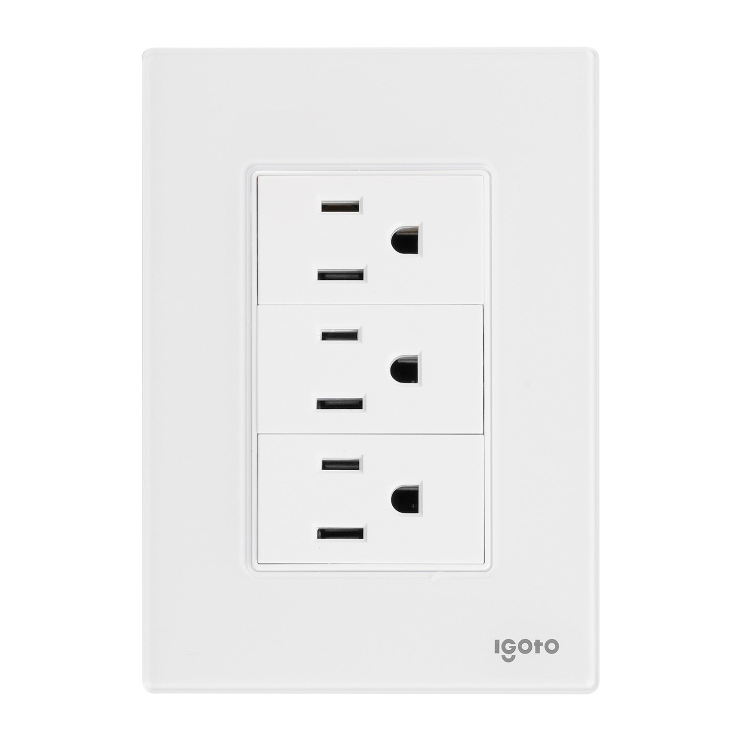 10 Placas armada cristal con 3 contactos sencillos de 1 módulo color blanco