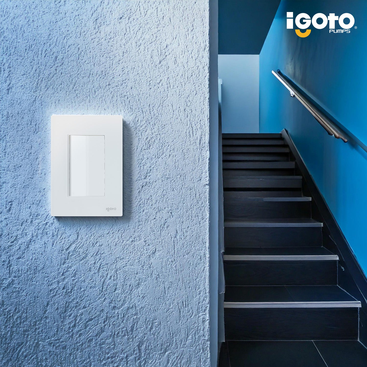 10 Placas armada cristal con  1 apagador escalera de 3 módulos  color blanco