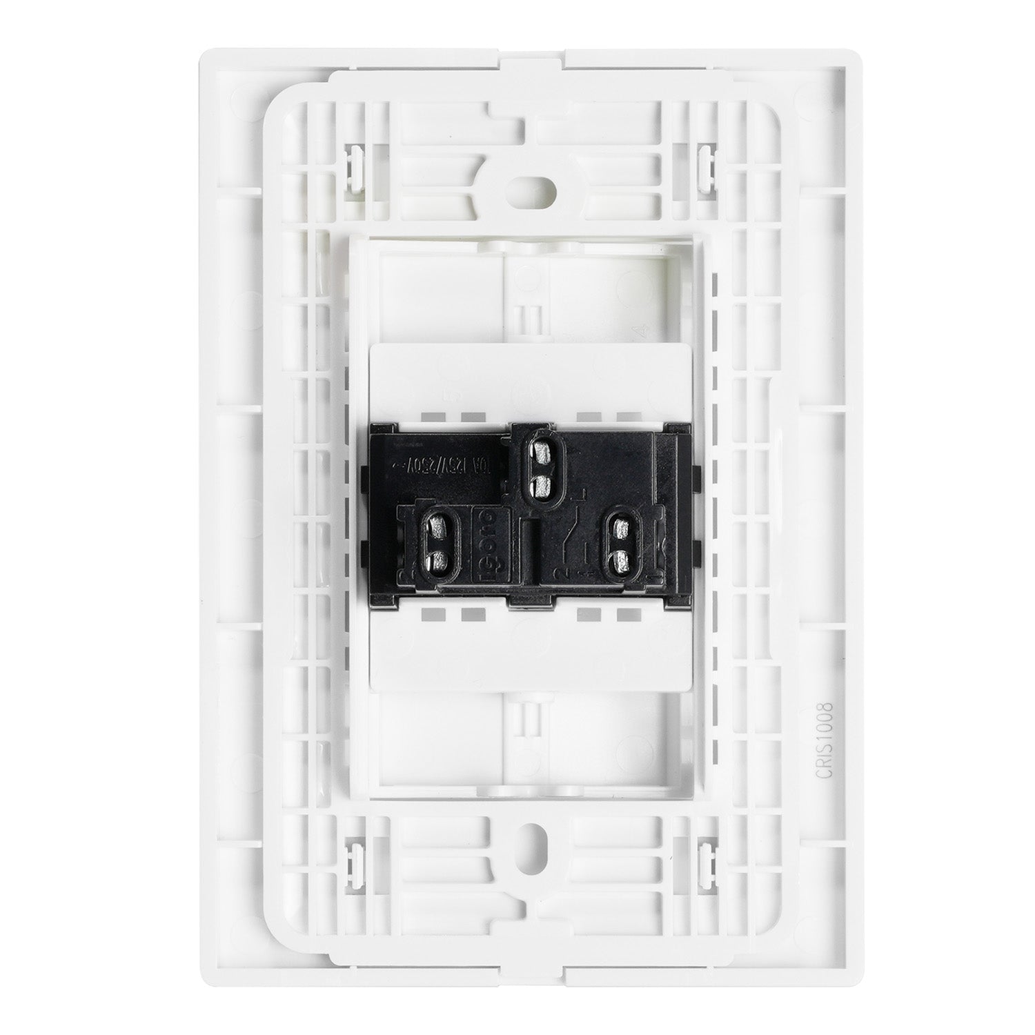 10 Placas armada cristal con  1 apagador escalera de 3 módulos  color blanco