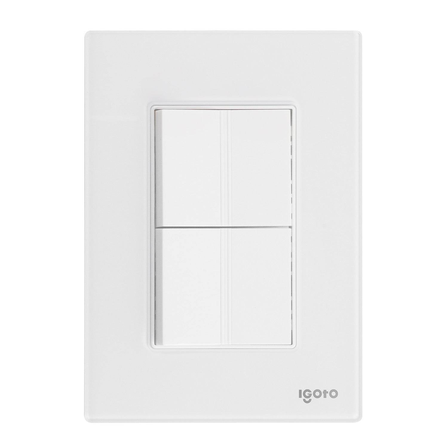 10 Placas armadas Cristal con 2 apagadores sencillos de 1.5 módulos color blanco