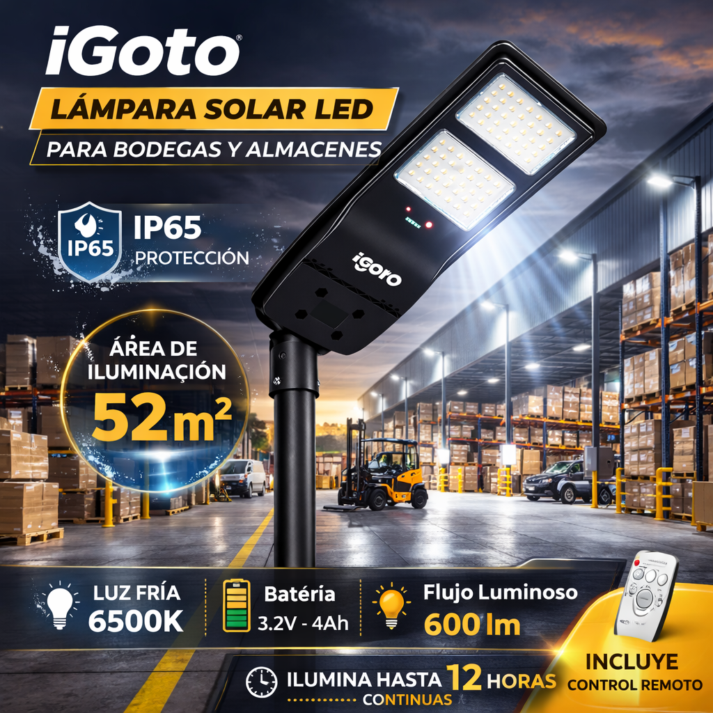 Lámpara Solar Suburbana Led Fotocelda Igoto 90w Luz Fría