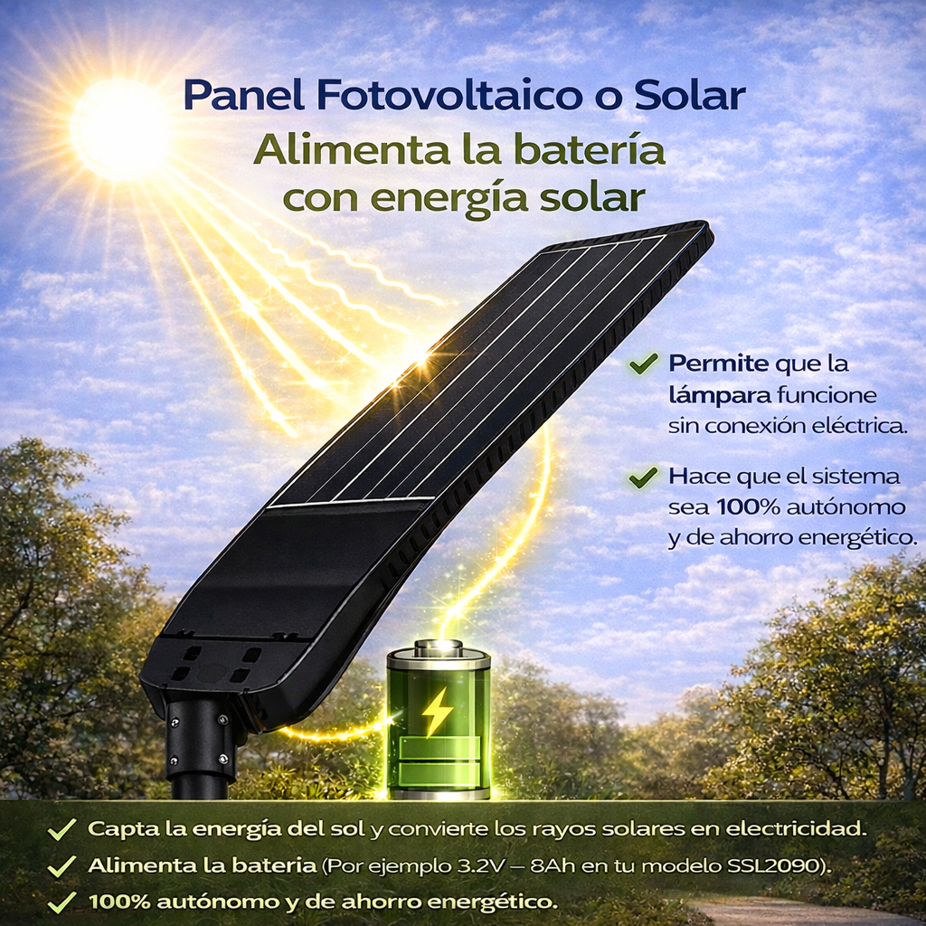 Lámpara Solar Suburbana Led Fotocelda Igoto 90w Luz Fría