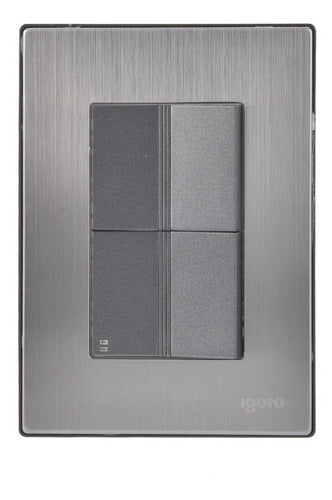 10 Placas Con 1 Apagador Sencillo Y 1 Apagador Escalera De 1.5 Plateado