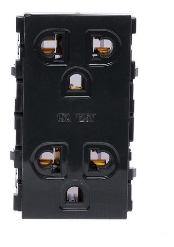 Pack De 6 Módulos De Contacto Dúplex Universal Igoto Color Negro