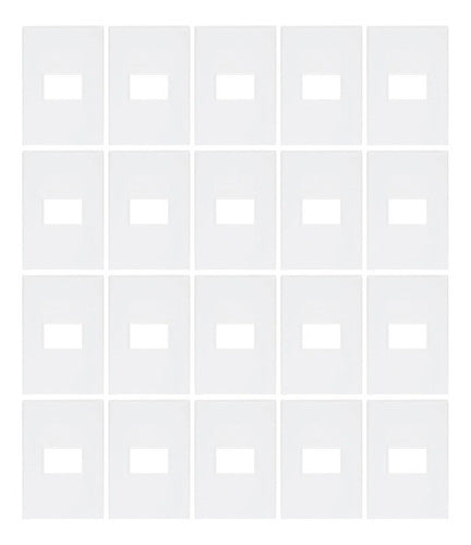 20pack De Placas De 1 Módulo, 8 X 12 Cm Igoto Pb1201 Color Blanco Voltaje Nominal 10v
