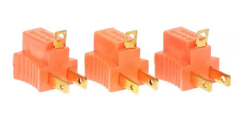 Set De 3 Adaptadores De Clavija, Color Naranja Igoto 3am13