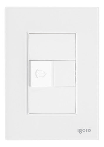 Placa Aramada Cristal Con 1 Boton Timbre Cris1018- 2018 Color Blanco Corriente Nominal 15 A Voltaje Nominal 125v
