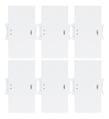 Pack De 6 Apagadores De Escalera Con Luz Piloto De 3 Módulos Color Blanco