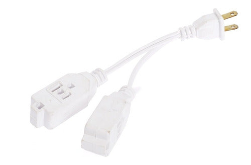 Mini Extensión Doméstica Dual, 10 Cm, 16 Awg, 15a, 15 Pzas Blanco