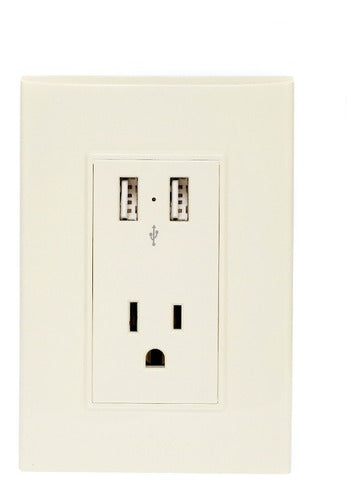 Placa Con Contacto Con Usb Doble 15a, Lugano Color Marfil