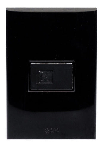 Placa Con Toma De Teléfono 15a, 8 X 12 Cm Lugano Plus Igoto Color Negro