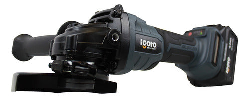 Esmeriladora Angular Igoto 20 V Inalambrica Motor Brushless Color Gris Oscuro