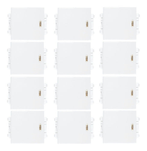 12 Pack De Apagador 1.5 Módulos Con Luz Piloto Igoto Color Blanco