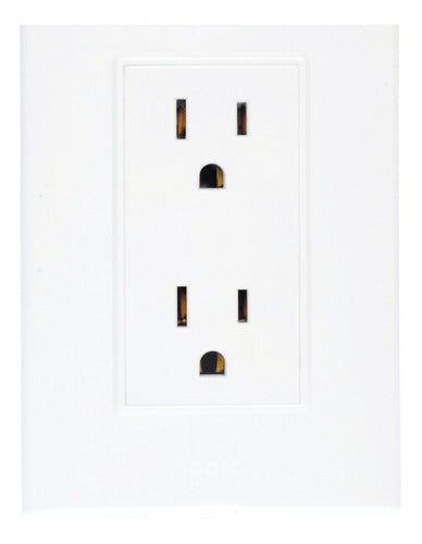 Placa Armadas Con Contacto Dúplex 15a, Lugano Plus Color Blanco
