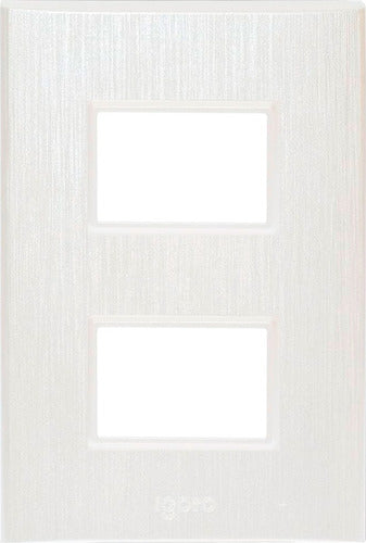 Placa 2 Módulos Polipropileno 8x12 Cm Style Igoto Blanco