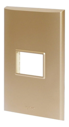 Placa Con 1 Módulo, 8 X 12 Cm Igoto Pb1201 Color Dorado