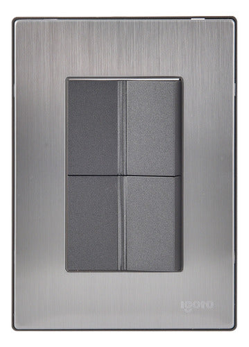 1placa Igoto 2apagadores Sencillo Oxford Plata Inox1010/2010 10 A 125v Oxford