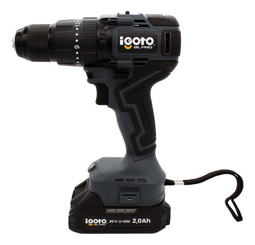 Taladro Rotomartillo 20 V Inalambrico Igoto Brushless Hi1001 Color Gris Oscuro Frecuencia 127hz / 60hz