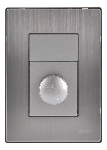 5 Pack Placa Aramada Inox Con Dimmer Plata