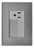 Pack 5 Placas Inox: 2 Apagadores Sencillos+ 1 Contacto Plata
