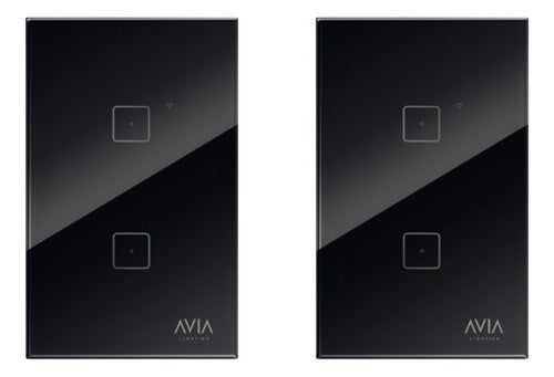 2 Pack Apagador De Pared Touch 2 Módulos Avia Smarthome Wifi