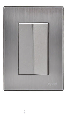 10 Placas Armada, Con 1 Apagador Sencillo De 3 Módulos INOX1005