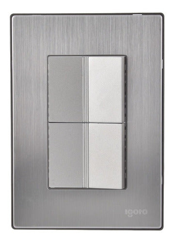Placa Armada Con 2 Apagadores Sencillos De 1.5 Módulos