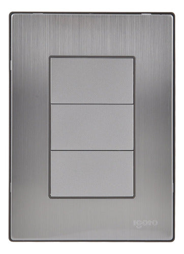 5 Pack Placa Ciega Inox   Plata