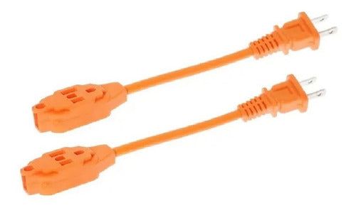 Pack 2 Mini Extensión Uso Rudo Naranja 16 Awg 10 Cm Igoto