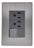 Pack 5 Placas Inox: 1 Apagador Sencillo + 2 Contactos Oxford