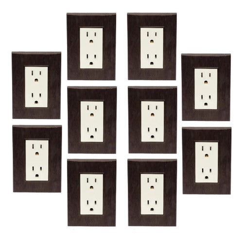 10 Pack Contacto Dúplex Lugano Plus Wenge Igoto