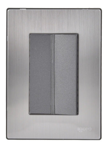 10 Placas Armada, Con 1 Apagador Sencillo De 3 Módulos INOX1005