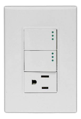 10 Pack Placa De 3 Módulos 2 Apagador Y 1 Contacto Igoto