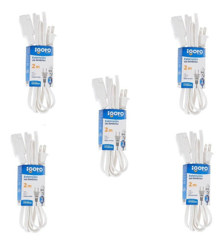 Paquete De 5 Extensiones Doméstica, 2m Igoto Ed13-2b