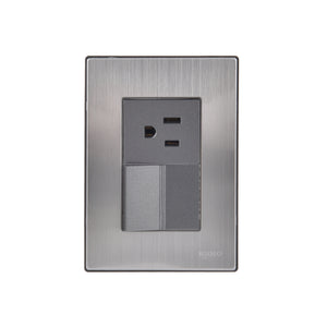 KIT 10 Placas Armada Igoto Inox 1 Apag Sencillo Y 1 Contacto De 1.5 Co
