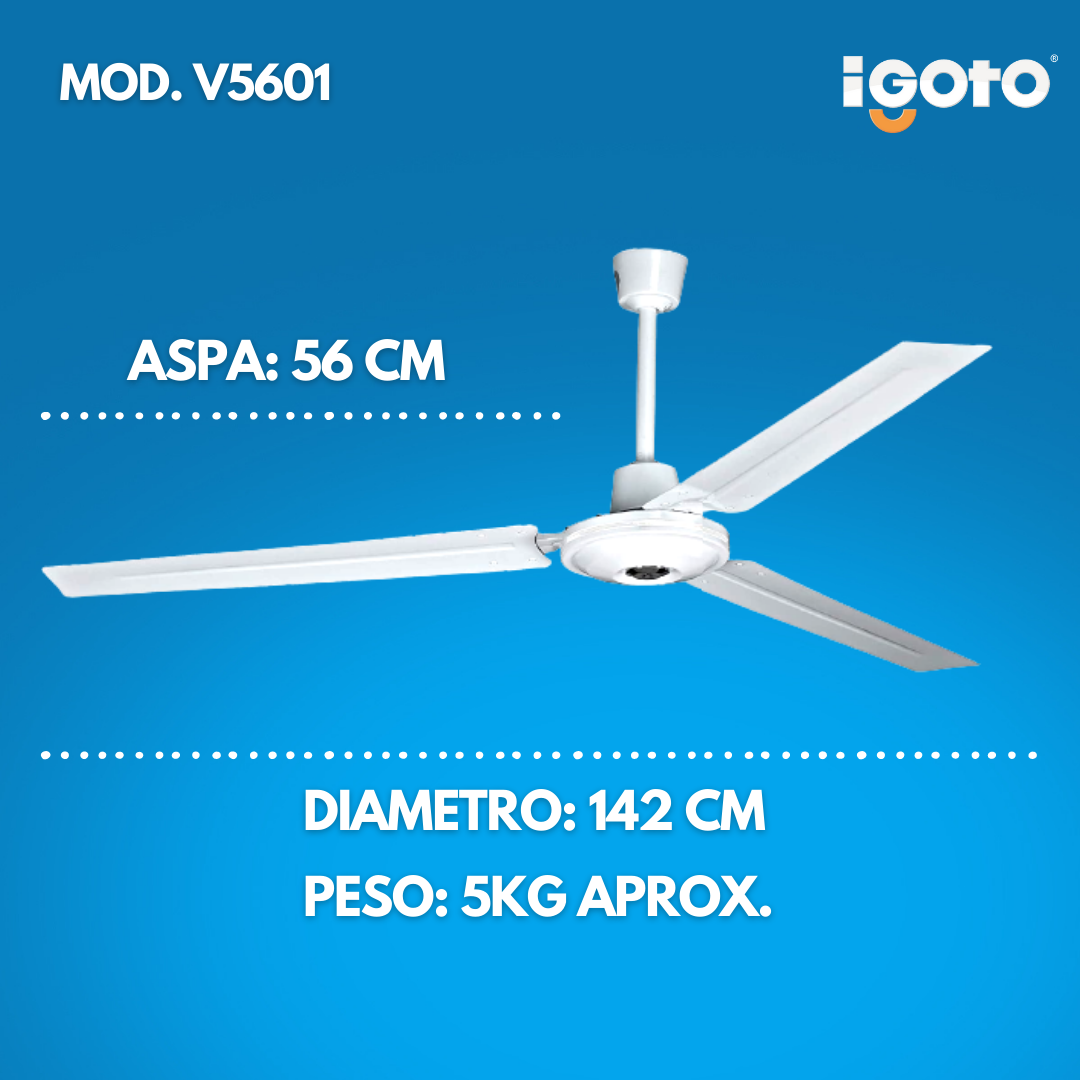 Paquete de 3 ventiladores industrial V5670w Metal Blanco 70w